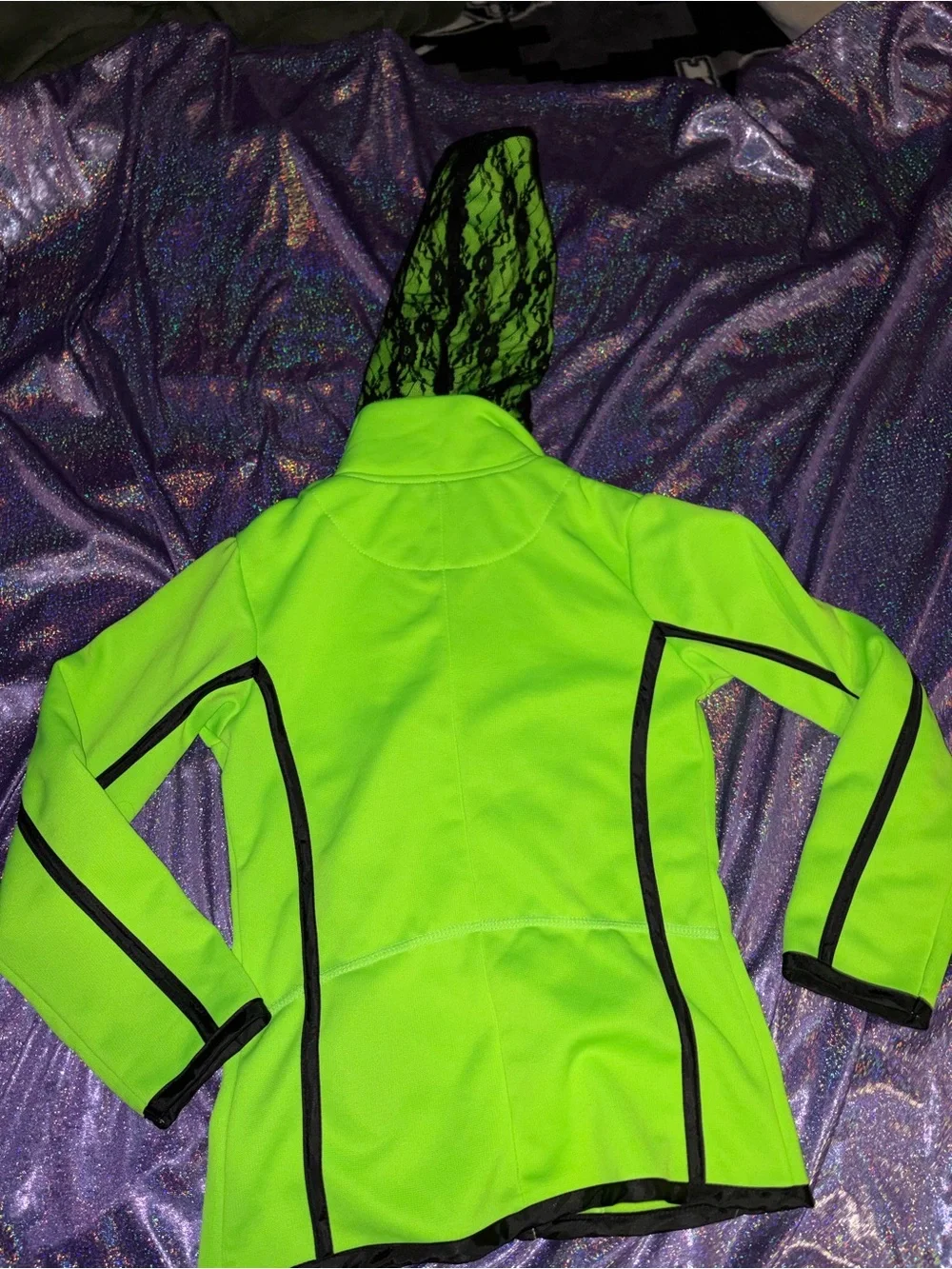 Girls Lime Green Lace New Balance Zip Up Hoodie